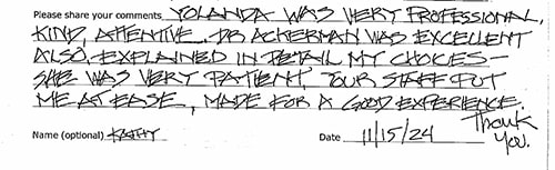 osc patient review - kathy