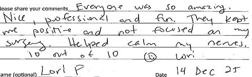 osc patient review - lori 