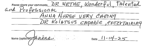 osc patient review - janene 