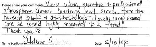 osc patient review - melissa p 